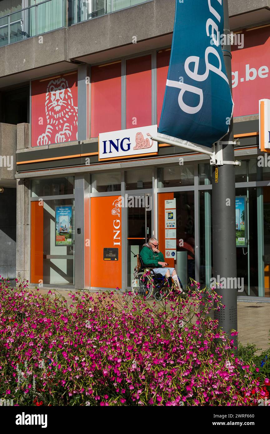 Agence ING a la Panne | Agenzia bancaria ING di De Panne Foto Stock