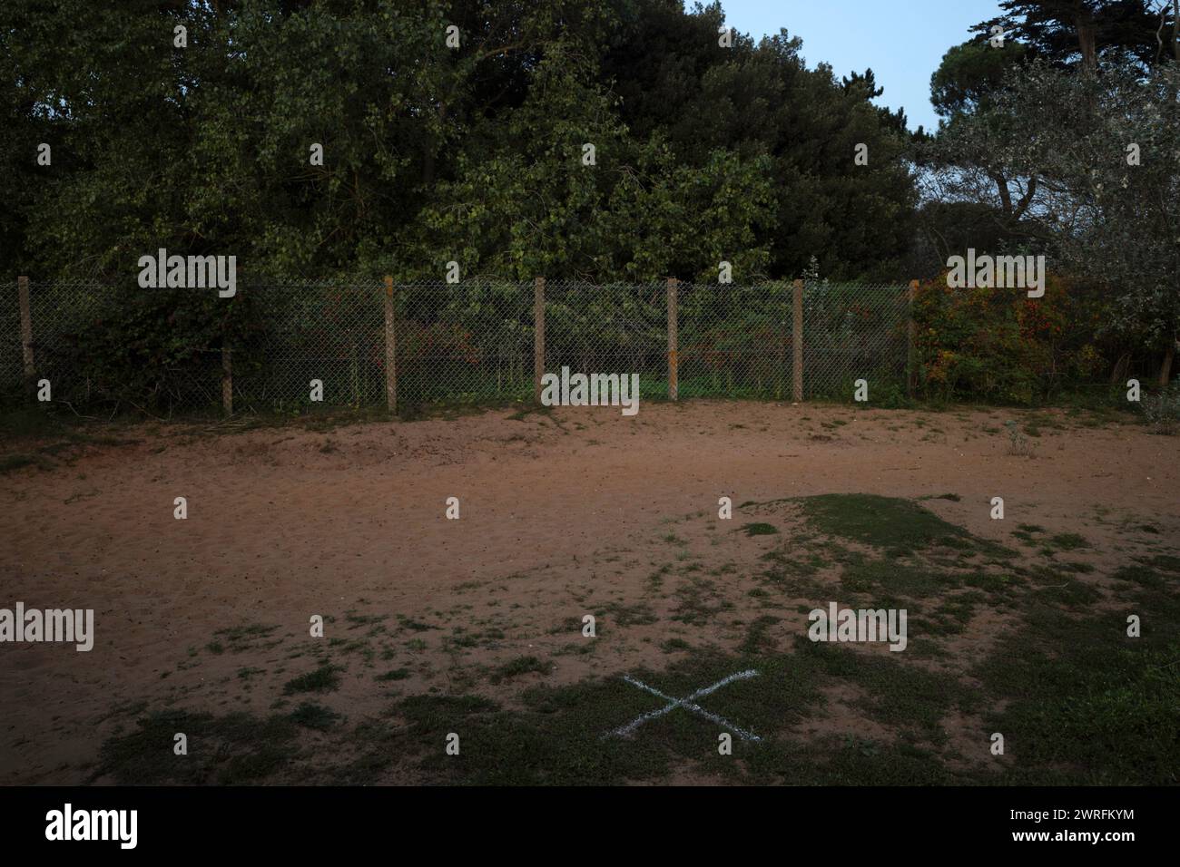 Sito di atterraggio dei droni Foto Stock