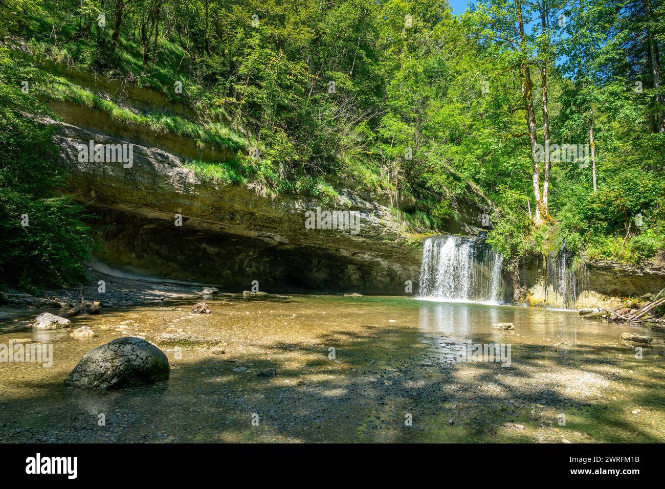 Cascate di Hérisson, famoso punto di riferimento locale nel Giura, in Francia Foto Stock