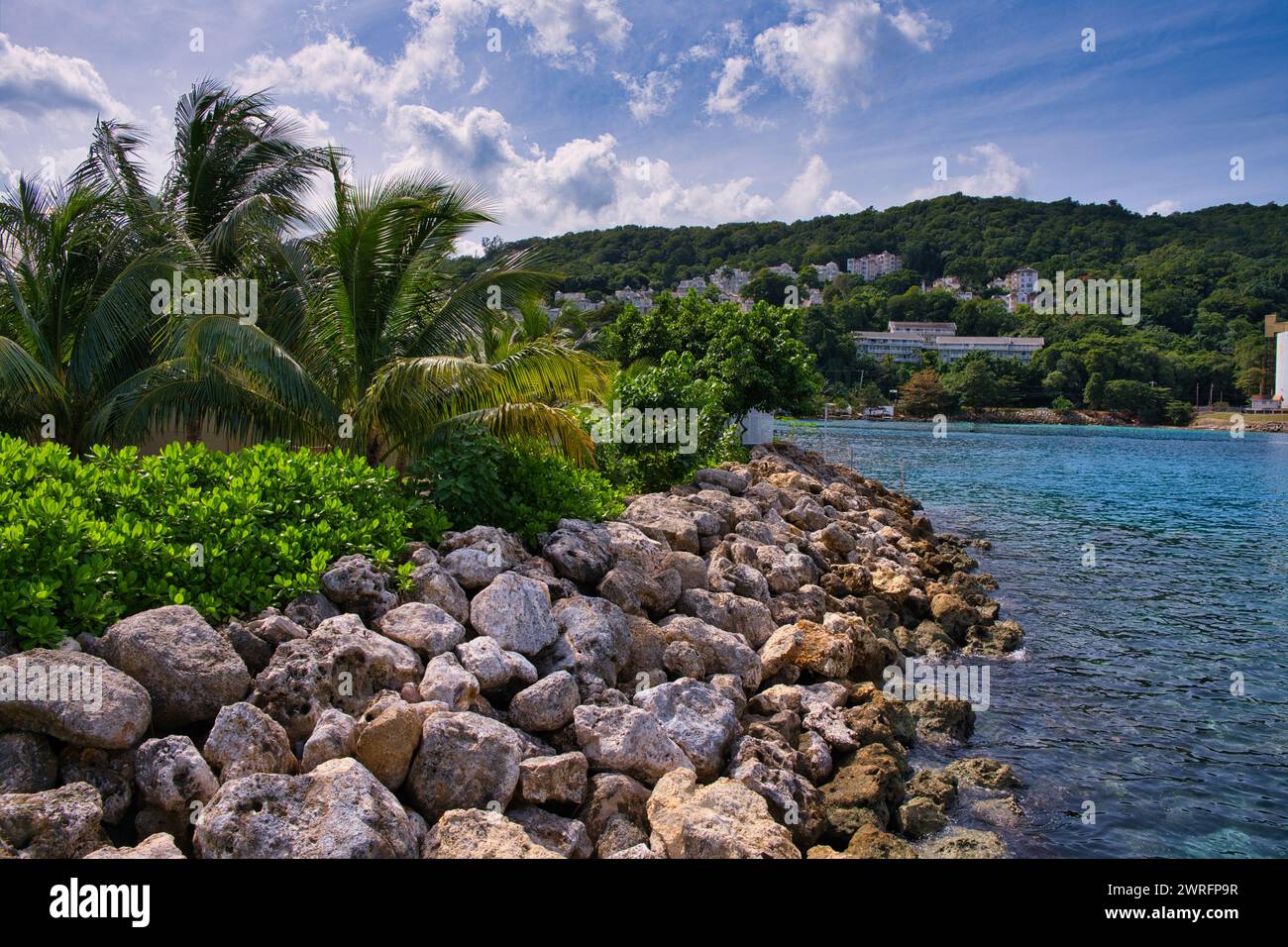 Serenità costiera giamaicana Foto Stock