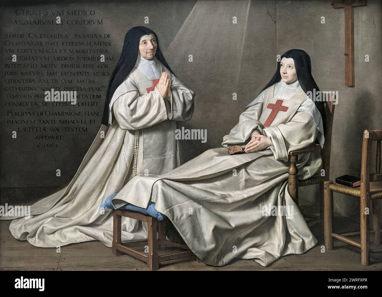 Philippe de Champaigne -- madre Catherine-Agnès Arnauld e sorella Catherine de Sainte Suzanne de Champaigne, figlia dell'artista Foto Stock
