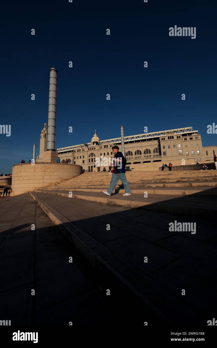 Barcellona, Spagna. 12 marzo 2024. Una visione generale prima della partita di UEFA Champions League all'Estadi Olimpic Lluis Companys, Barcellona. Il credito per immagini dovrebbe essere: Jonathan Moscrop/Sportimage Credit: Sportimage Ltd/Alamy Live News Foto Stock