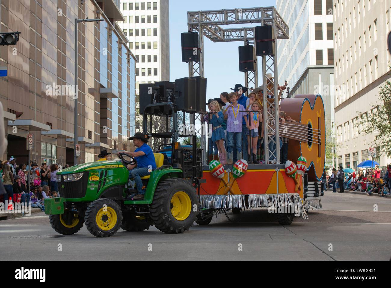 Houston Feb 24 2024 Rodeo Parade a Houston Texas USA Foto Stock