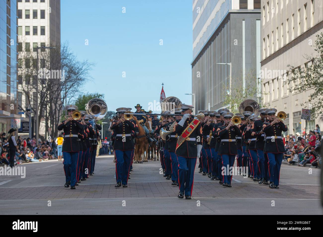 Houston Feb 24 2024 Rodeo Parade a Houston Texas USA Foto Stock