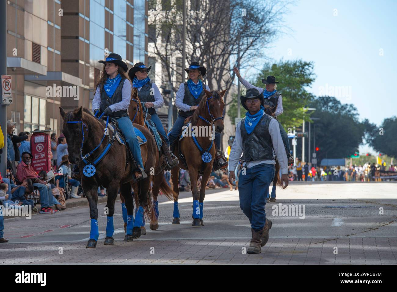 Houston Feb 24 2024 Rodeo Parade a Houston Texas USA Foto Stock