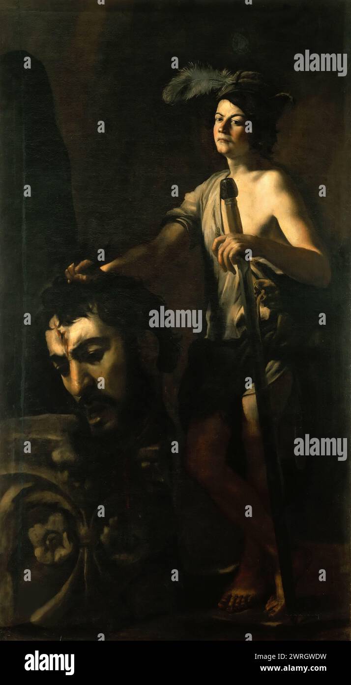 Davide con la testa di Golia, 1612 anni. Si trova nella Collezione della Galleria Borghese di Roma. Foto Stock