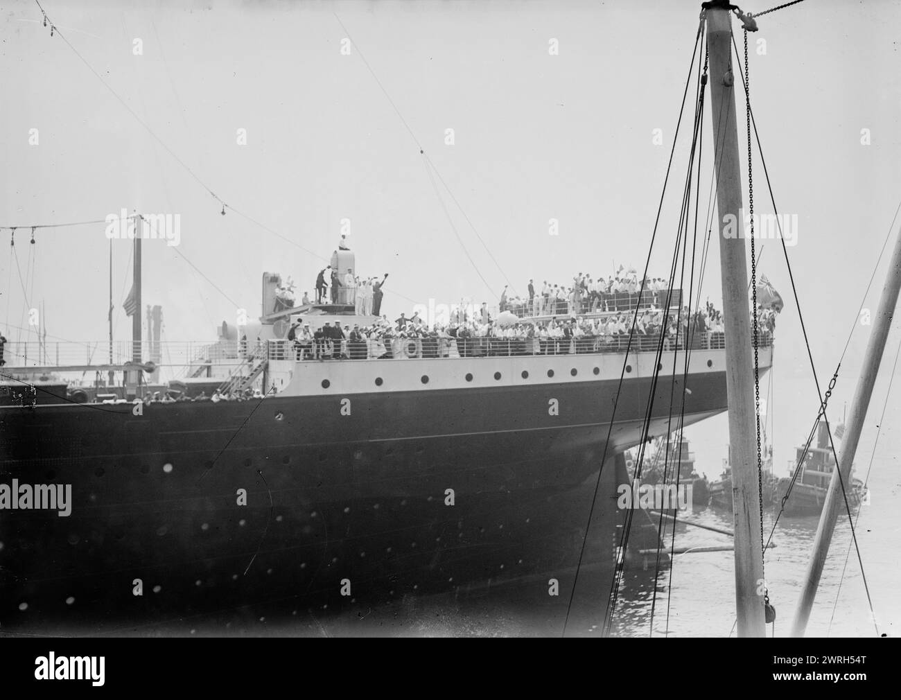 Riservisti belgi sull'ADRIATICO, tra il c1914 e il c1915. I riservisti belgi hanno chiamato per la prima guerra mondiale, sulla R.M.S. Adriatic. Foto Stock