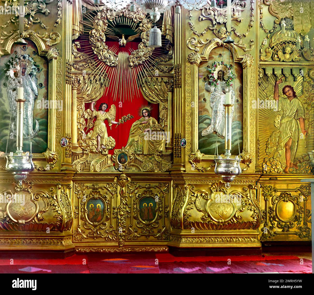 Iconostasi della Chiesa di San Nicola il lavoratore delle meraviglie, Rostov Velikii, 1911. Foto Stock