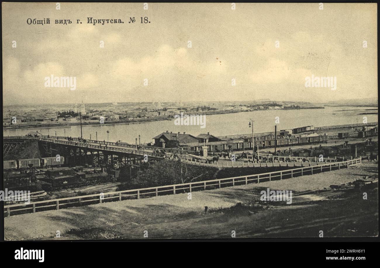 Irkutsk Vista generale della città di Irkutsk, 1906. Biblioteca nazionale della Russia Foto Stock