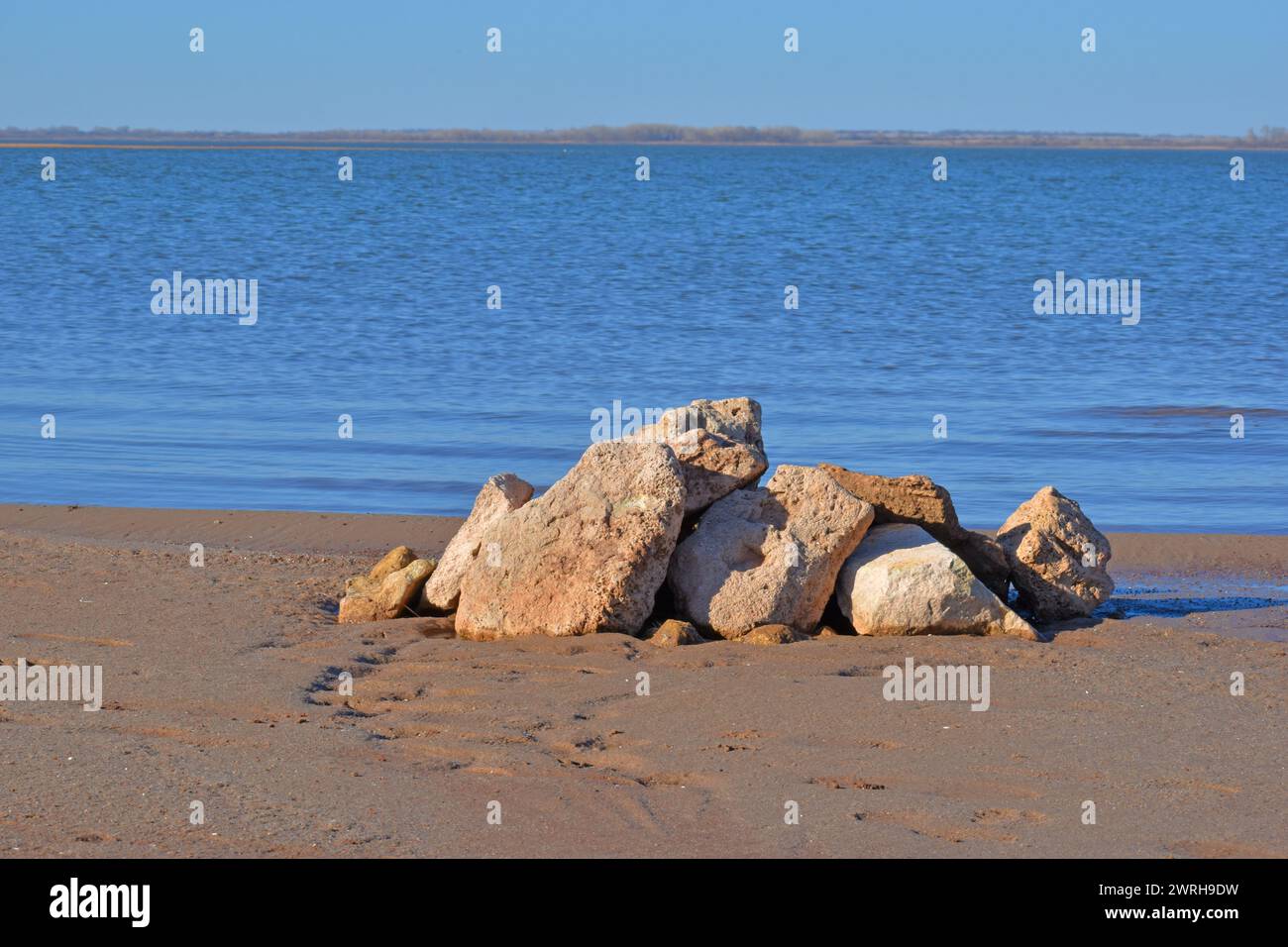 Cheney Lake Reservoir situato a Cheney, Kansas. Foto Stock