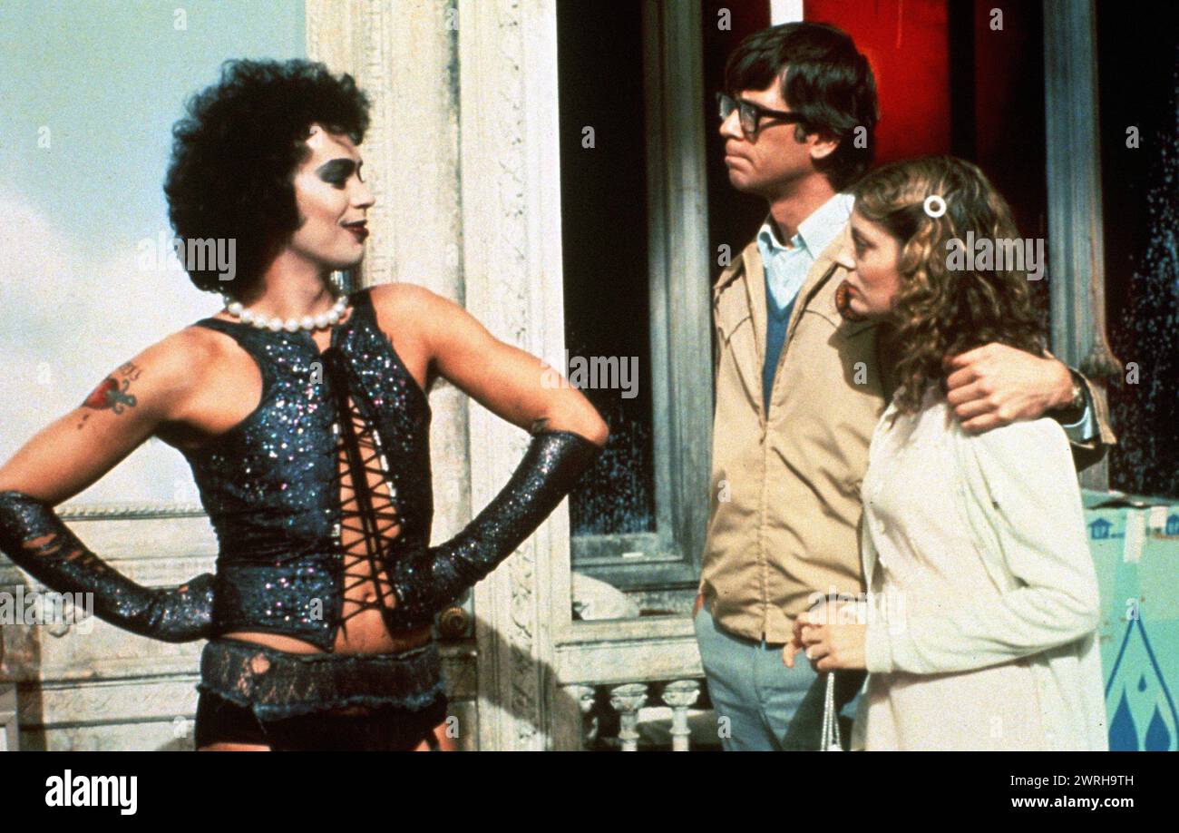 Tim Curry, Barry Bostwick, Susan Sarandon, "The Rocky Horror Picture Show" (1975). Crediti fotografici: 20th Century Fox Foto Stock