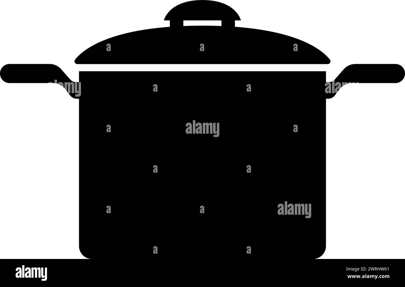 Icona piatta di una pentola con coperchio Illustrazione Vettoriale