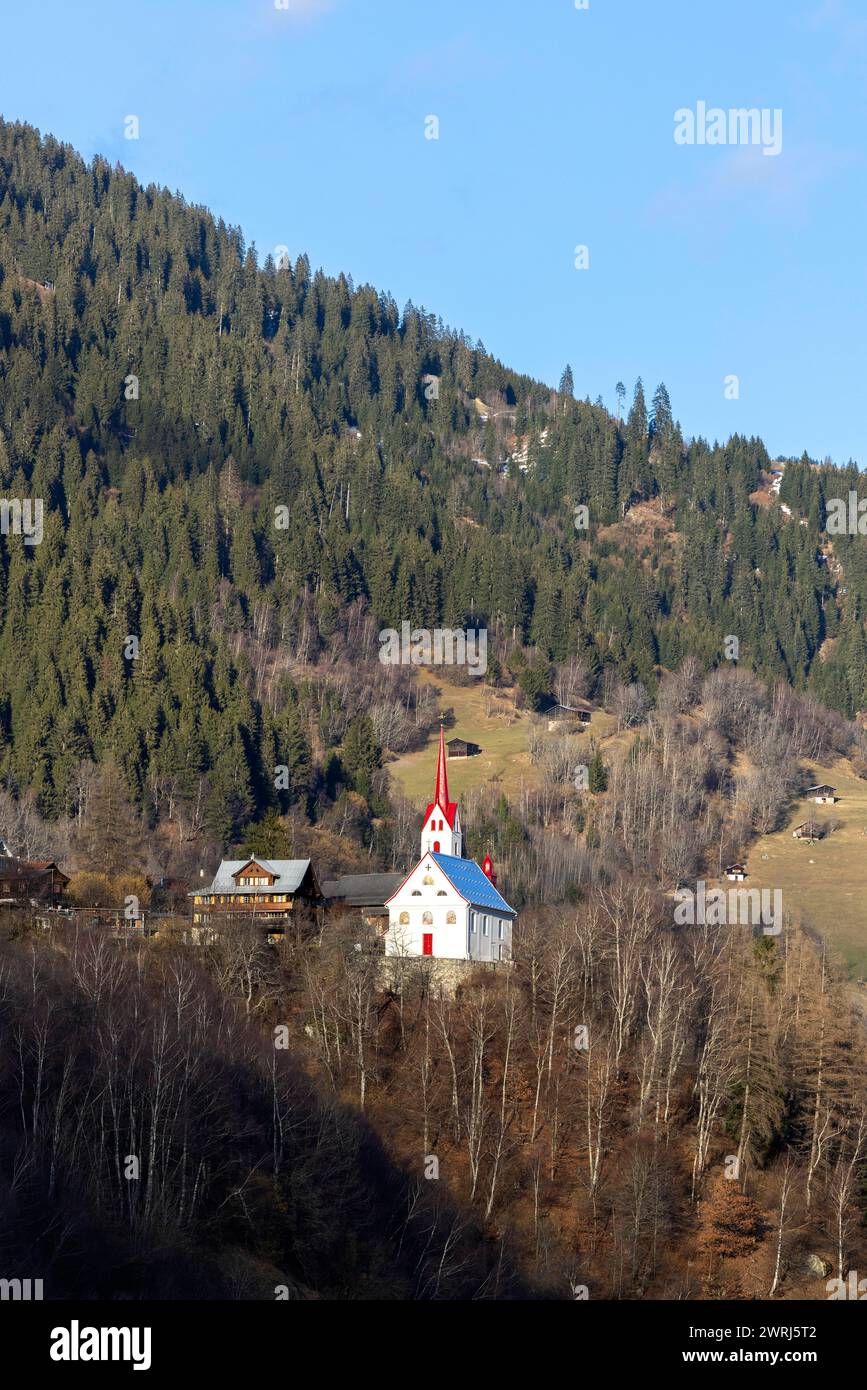 Cappella di pellegrinaggio Nossadunna dalla Glisch, Maria Licht, Trun, Surselva, Graubuenden, Svizzera Foto Stock