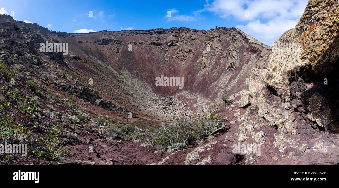 Cratere vulcanico la Corona, Lanzarote, Ye, Isole Canarie, Spagna Foto Stock