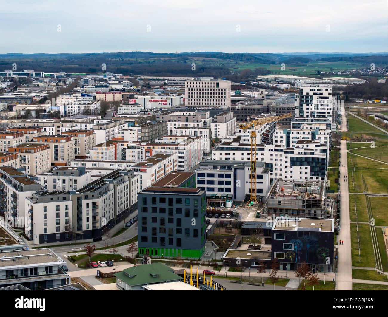Flugfeld Boeblingen Sindelfingen, progetto intermunicipale congiunto tra le due città per sviluppare il nuovo distretto di Flugfeld per le aree residenziali e Foto Stock