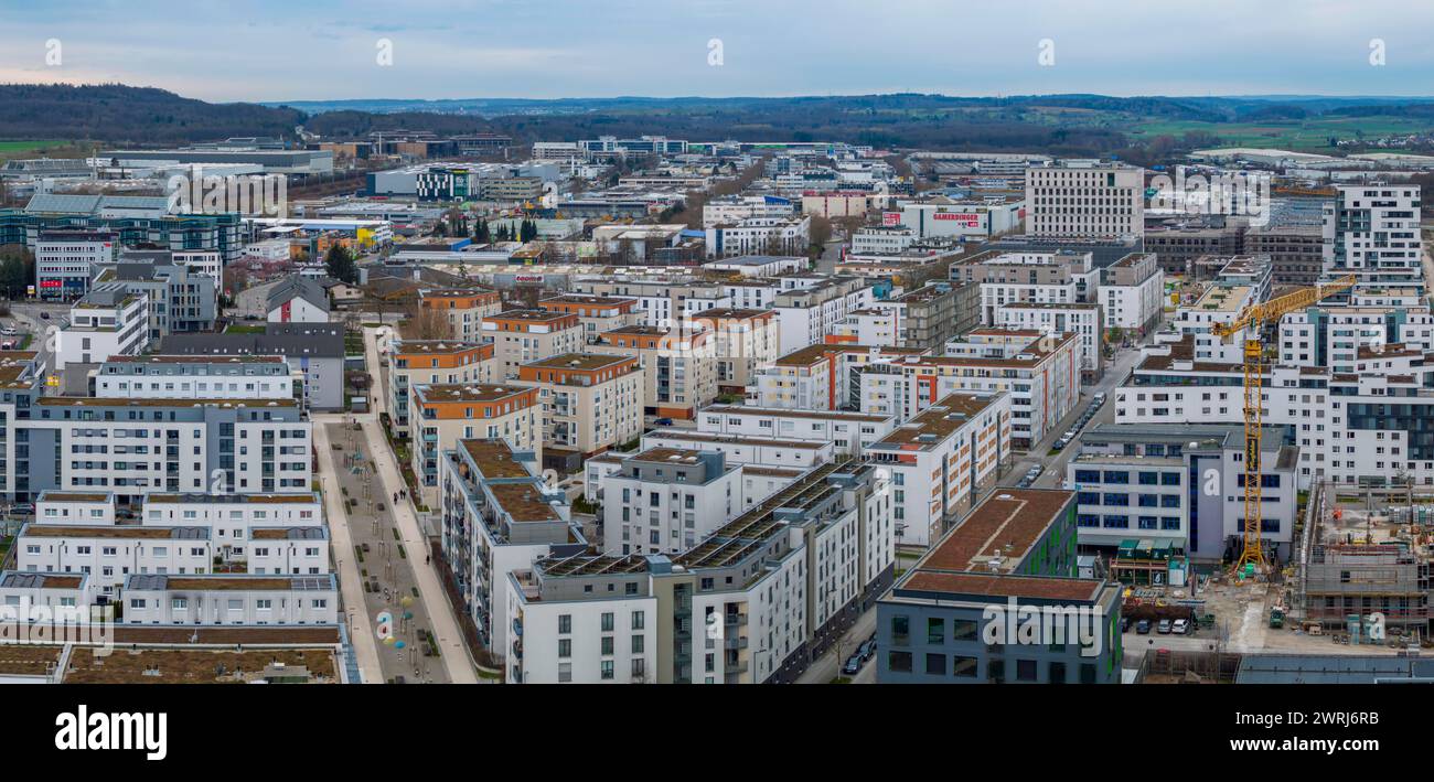 Flugfeld Boeblingen Sindelfingen, progetto intermunicipale congiunto tra le due città per sviluppare il nuovo distretto di Flugfeld per le aree residenziali e Foto Stock