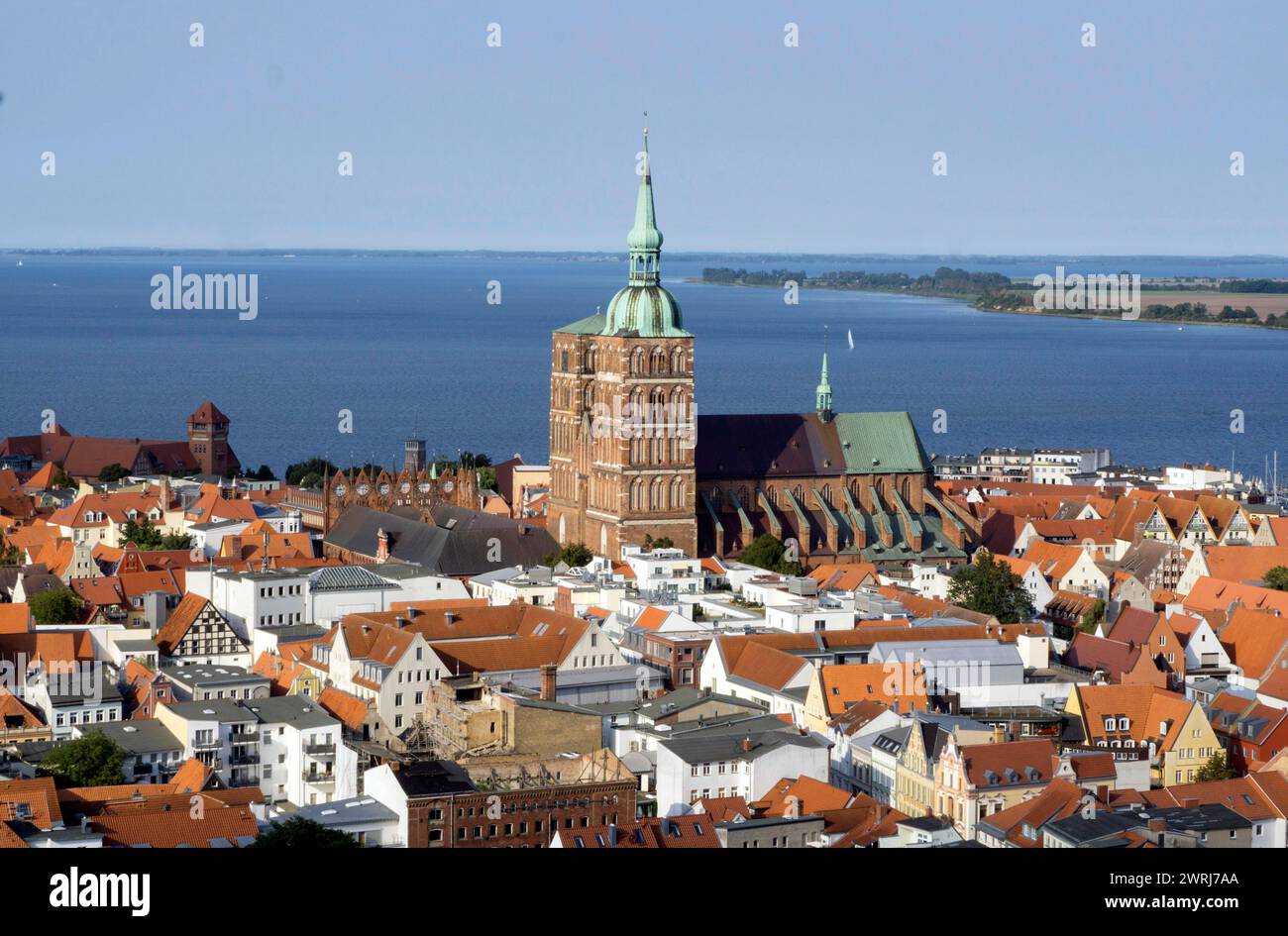 Centro storico di Stralsund con Chiesa di San Nicola, 12/09/2016 Foto Stock