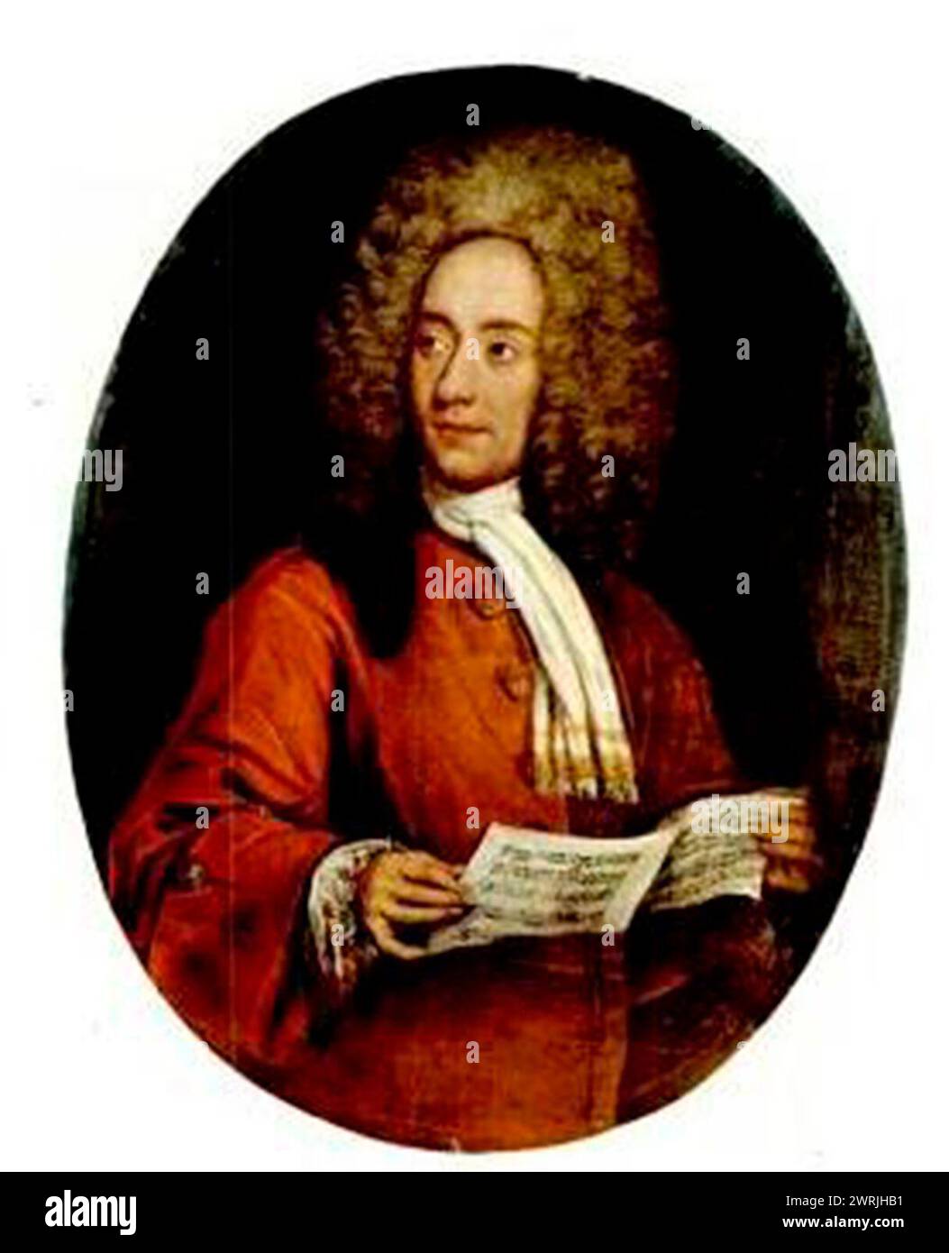 Pittura del compositore italiano di musica dell'era barocca Tomaso Albinoni (1671 - 1751) Foto Stock