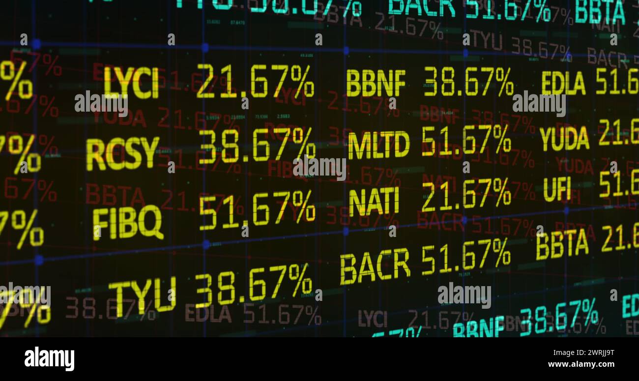 Immagine del trattamento dei dati finanziari Foto Stock