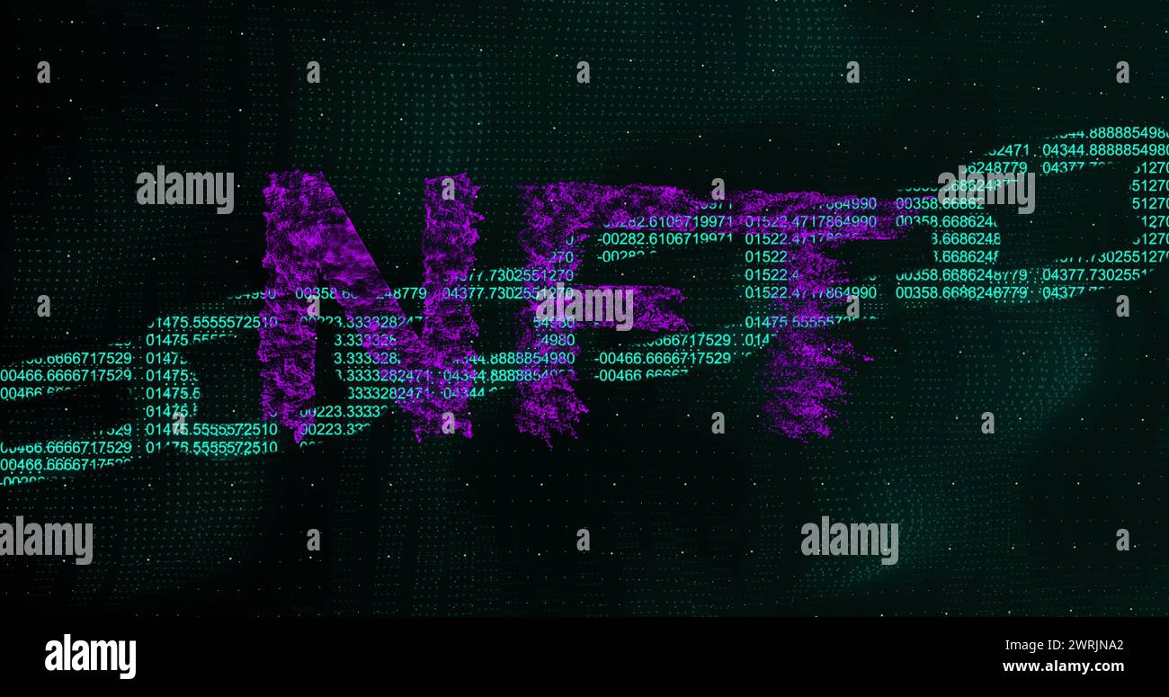 Immagine del testo nft sulla catena digitale Foto Stock