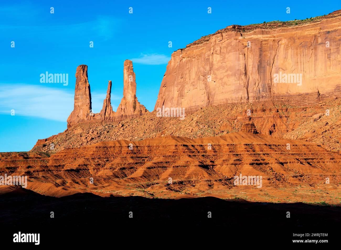 Three Sisters in Oljato-Monument Valley, Stati Uniti, Utah Foto Stock