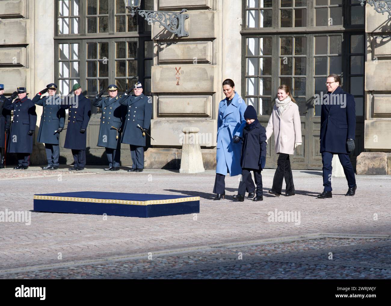 STOCCOLMA, SVEZIA - 12 MARZO 2024: La Principessa Vittoria di Svezia celebra il Name Day al Palazzo reale Foto Stock