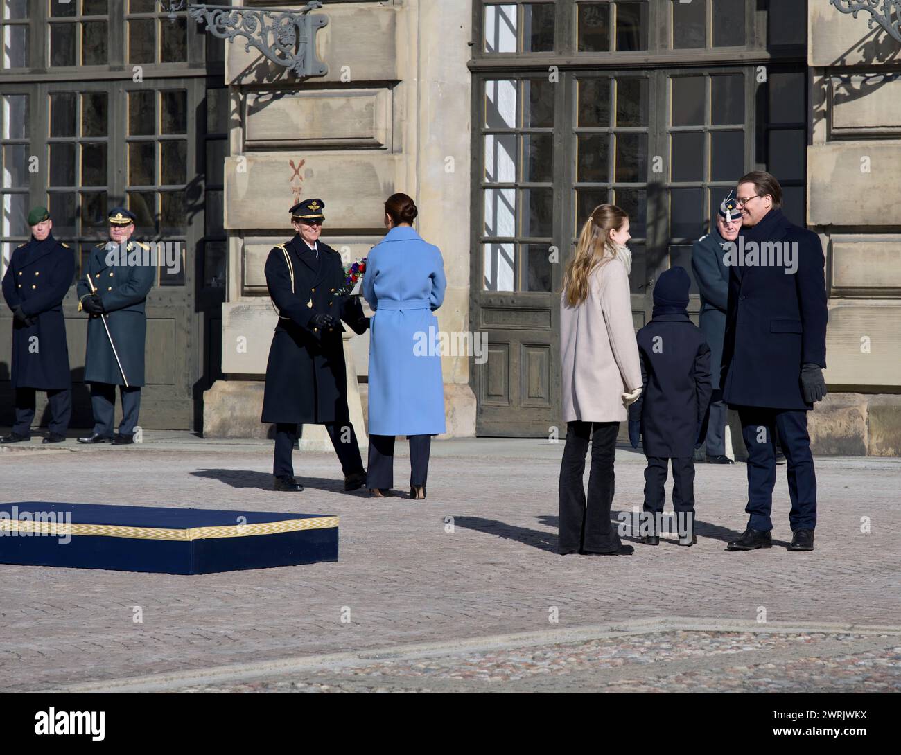 STOCCOLMA, SVEZIA - 12 MARZO 2024: La Principessa Vittoria di Svezia celebra il Name Day al Palazzo reale Foto Stock