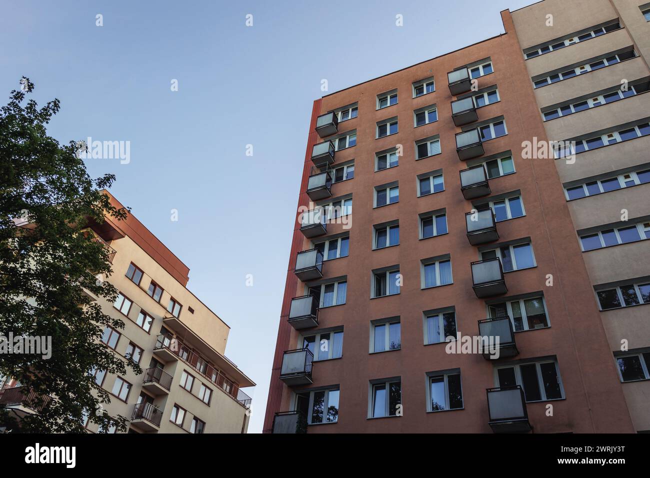 Wielka Pyta - vecchio blocco di appartamenti nella zona di Goclaw, quartiere Praga-Poludnie, città di Varsavia, Polonia Foto Stock