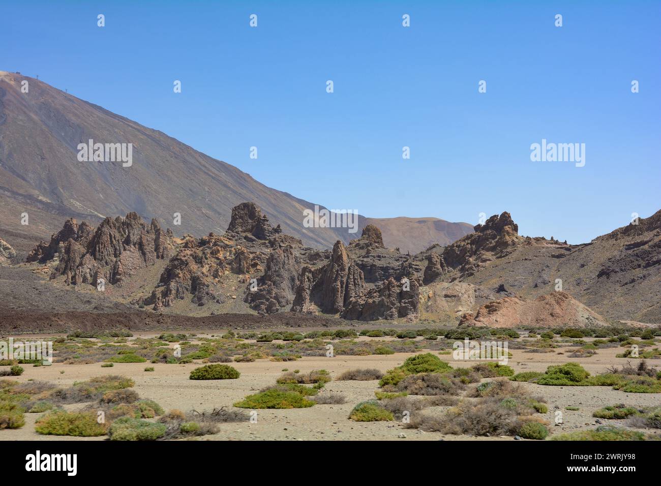 Paesaggio vulcanico a El Teide - Caldera de las Cañadas - Parco Nazionale sull'isola delle Canarie di Tenerife, Spagna Foto Stock