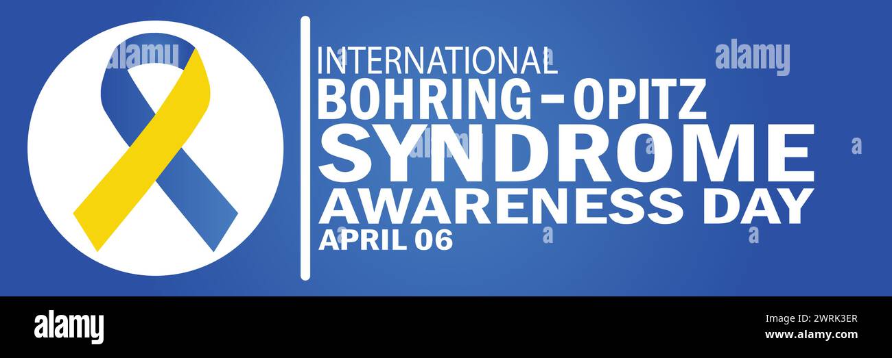 Giornata internazionale di sensibilizzazione sulla sindrome di Bohring Opitz. Adatto per biglietti d'auguri, poster e striscioni. Illustrazione Vettoriale