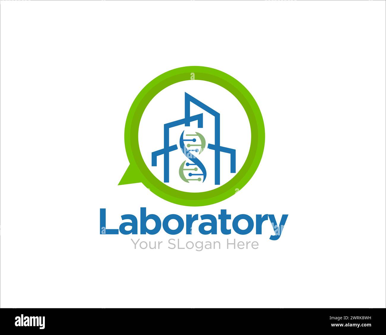 laboratorio dna consultare i disegni dei logo per il logo della medicina aziendale Illustrazione Vettoriale
