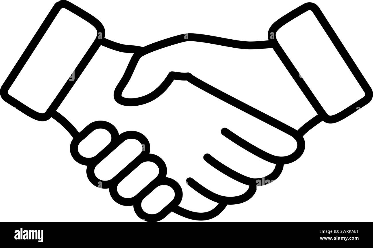 Icona di stretta di mano come concetto di amicizia e fiducia o contrattualità della partnership commerciale Illustrazione Vettoriale