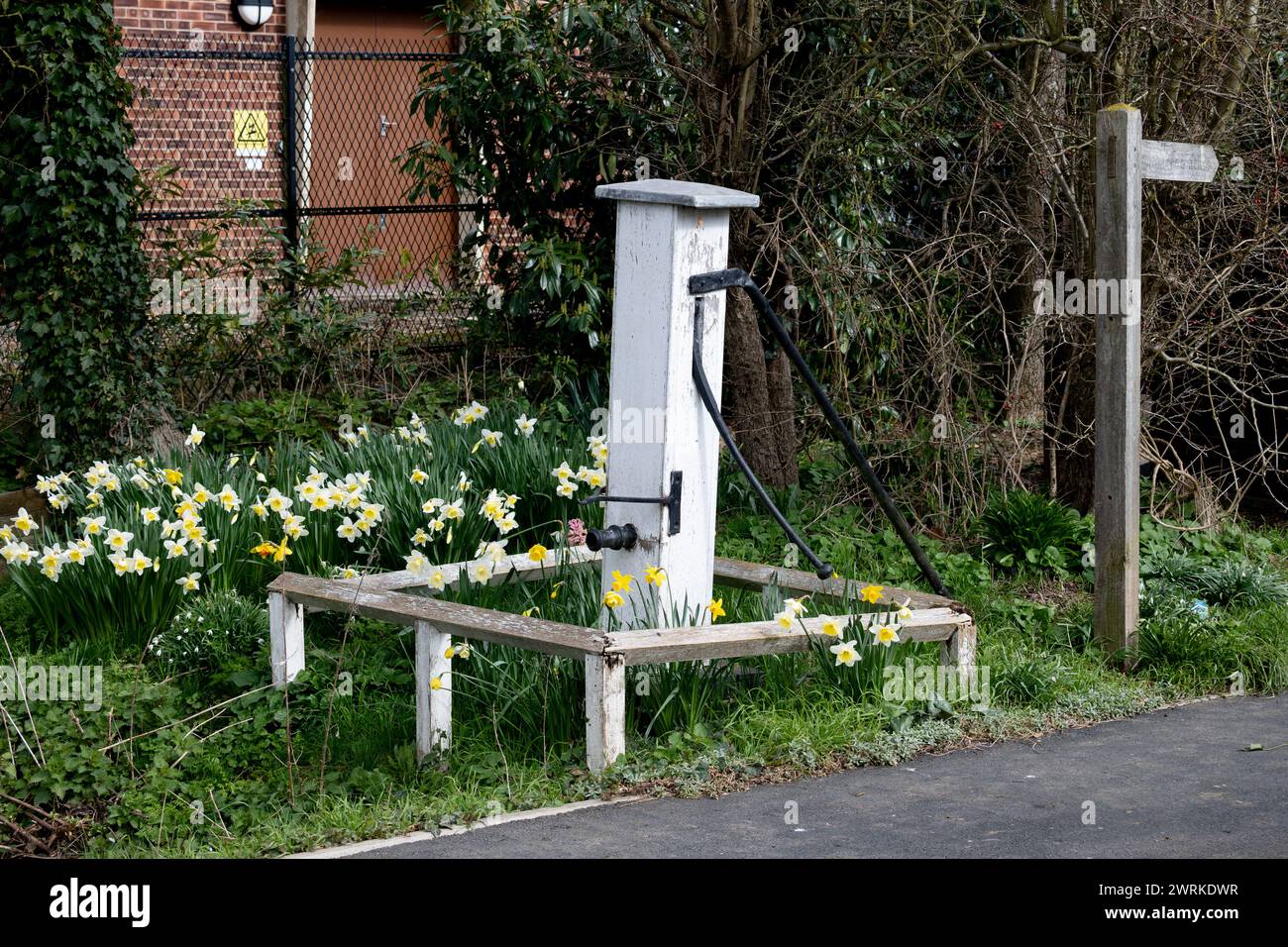 The Village PUMP, Brington, Cambridgeshire, Inghilterra, Regno Unito Foto Stock