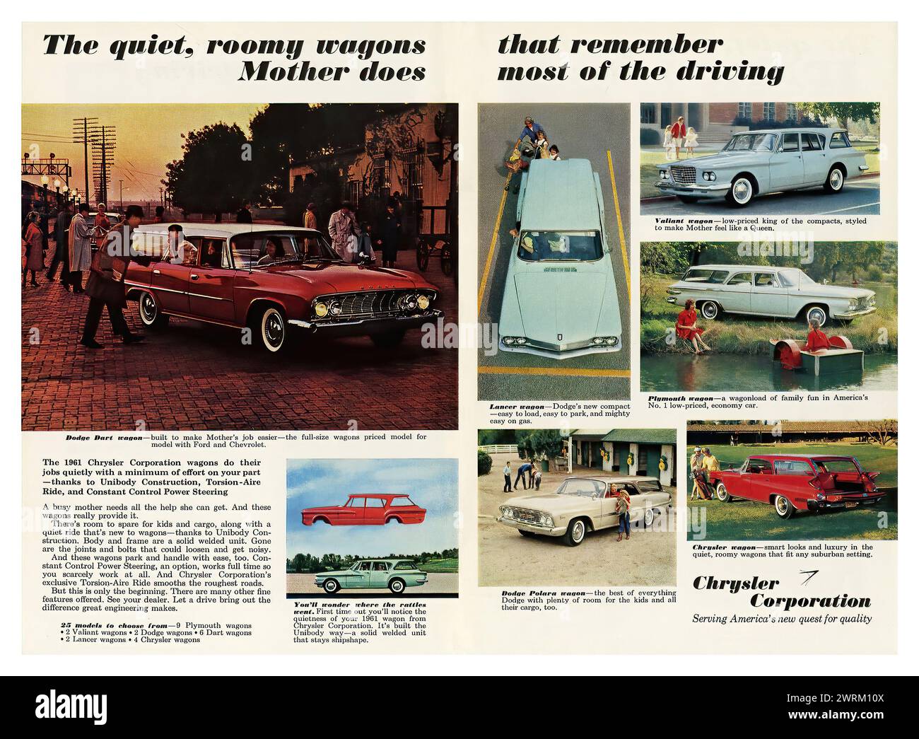 Chrysler Corporation (1961) - pubblicità di auto su riviste d'epoca americane Foto Stock