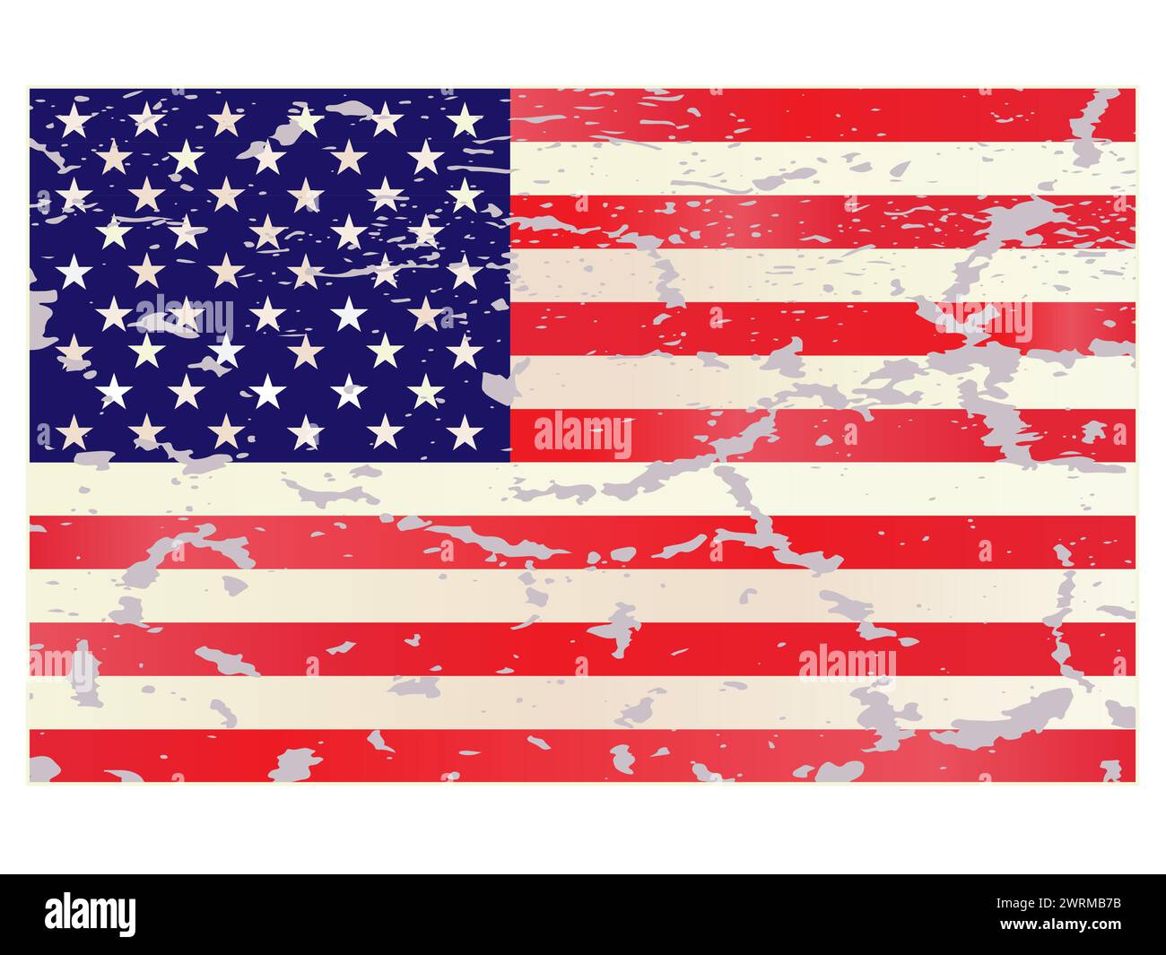 Icona della bandiera americana con design vettoriale a trama grunge Illustrazione Vettoriale