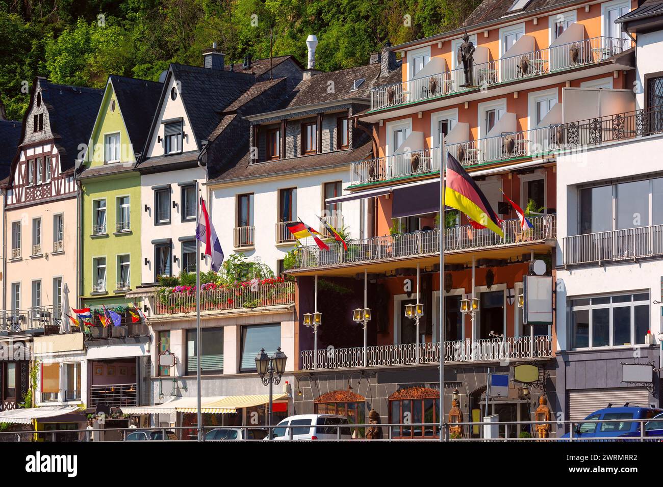Cochem, splendida città sul romantico fiume Mosella, Germania Foto Stock