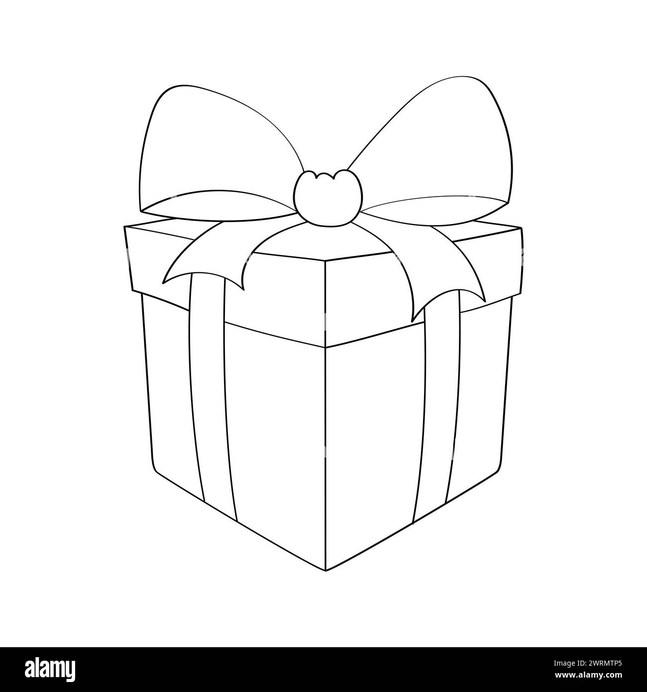 Una vivace scatola regalo adornata da un fiocco aggiunge un tocco di eleganza e festività al pacchetto. Perfetto per qualsiasi occasione speciale o celebrazione Illustrazione Vettoriale