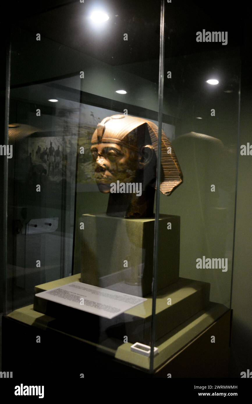 Cairo, Egitto, 7 gennaio 2023: Monumenti dell'era del faraone, patrimonio dell'antico Egitto dal museo della Cittadella del Cairo, antico antico museo egizio Foto Stock