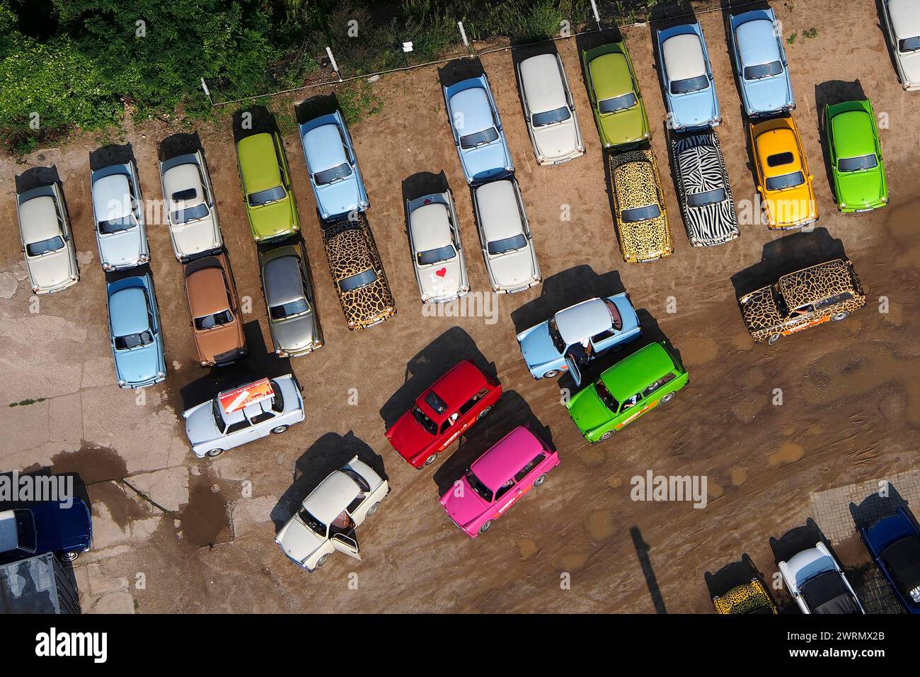 Old Trabant auto, Trabi, Berlino, Germania, Europa Foto Stock