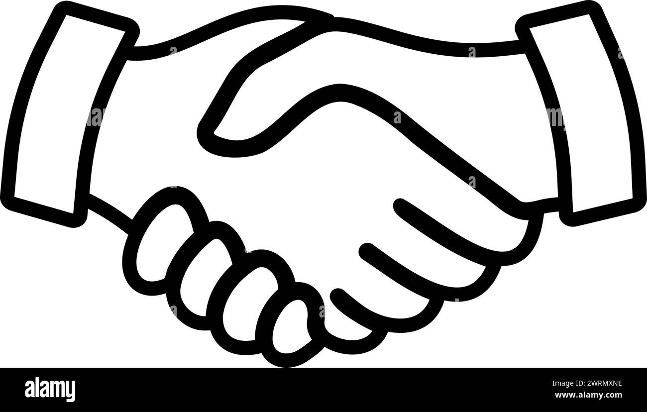Icona di stretta di mano come concetto di fiducia e supporto o partnership aziendale Illustrazione Vettoriale