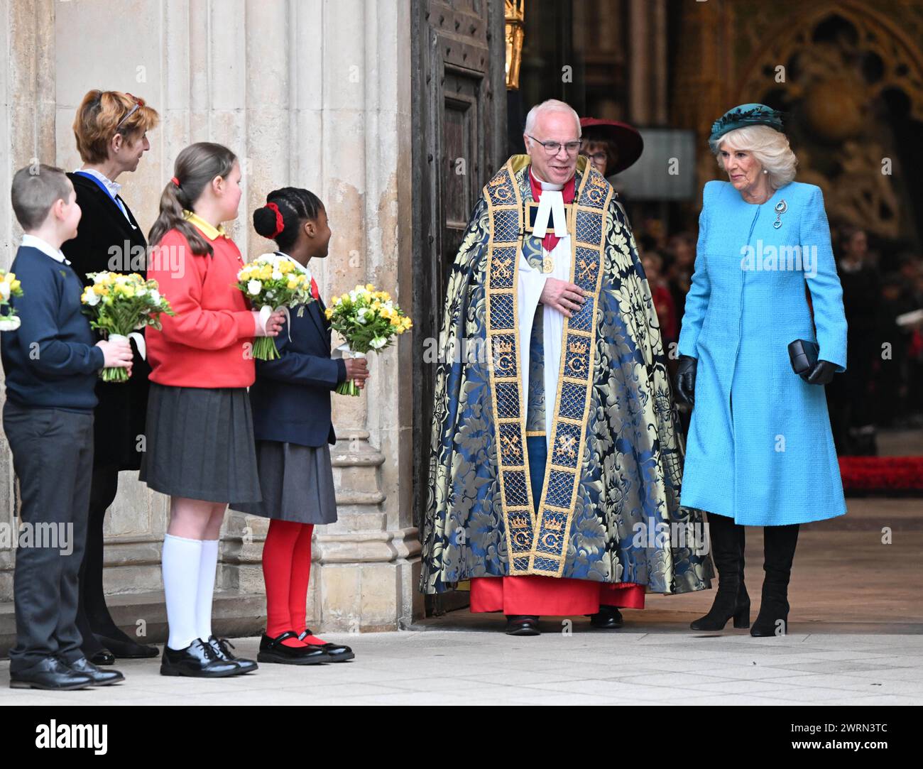 Londra, Inghilterra. REGNO UNITO. 12 marzo 2024. La regina Camilla partecipa al servizio annuale del Commonwealth Day presso l'Abbazia di Westminster. Crediti: Anwar Hussein/Alamy Live Foto Stock