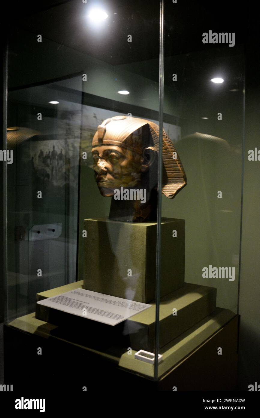 Cairo, Egitto, 7 gennaio 2023: Monumenti dell'era del faraone, patrimonio dell'antico Egitto dal museo della Cittadella del Cairo, antico antico museo egizio Foto Stock