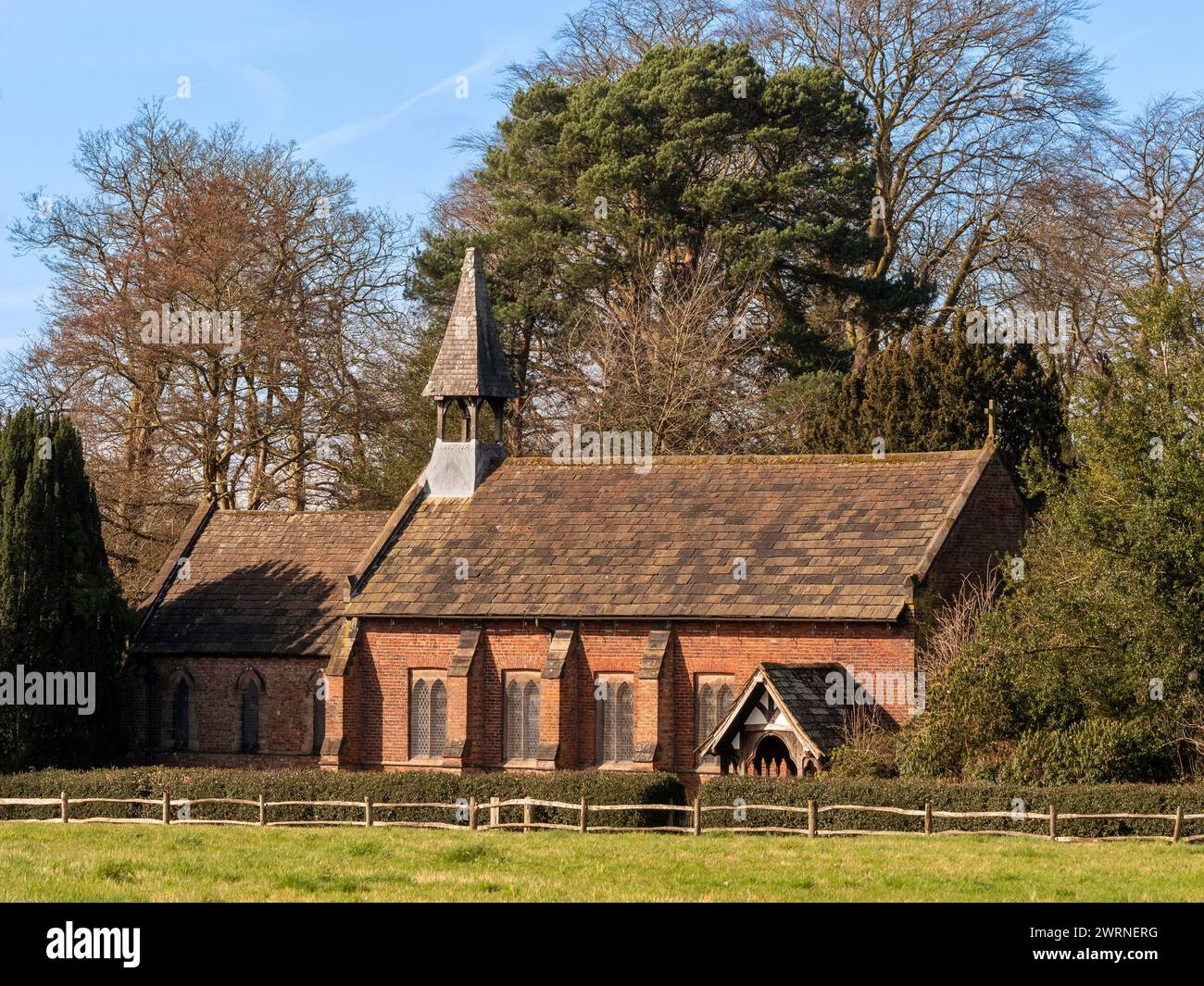 Norcliffe Chapel nel villaggio di Styal, Cheshire, Inghilterra. Foto Stock