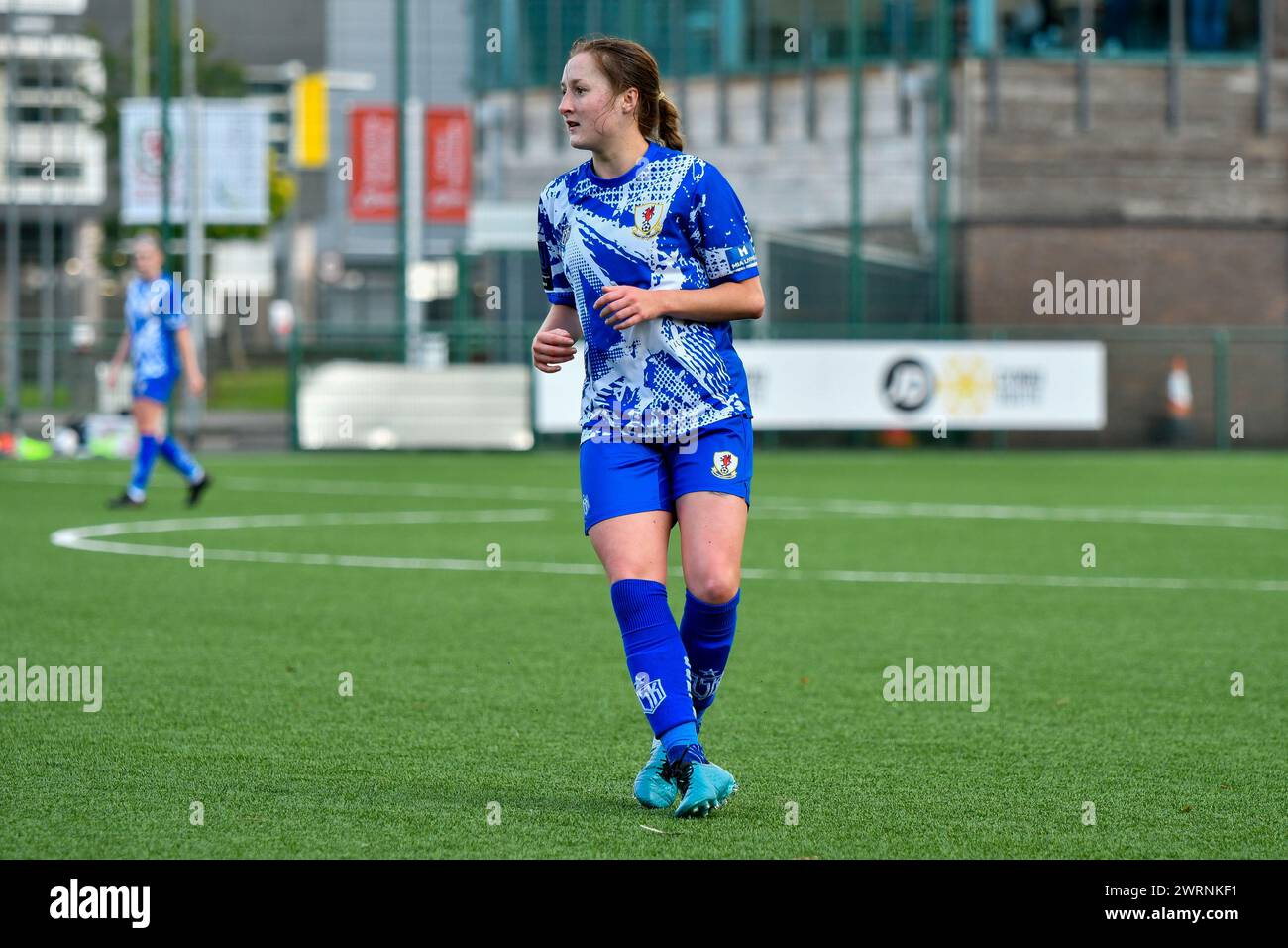 Ystrad Mynach, Galles. 3 ottobre 2021. Chloe Lloyd di Cardiff City Ladies durante la partita di fa Women's National League Southern Premier Division tra Cardiff City Ladies e Hounslow Women al Centre of Sporting Excellence di Ystrad Mynach, Galles, Regno Unito, il 3 ottobre 2021. Crediti: Duncan Thomas/Majestic Media. Foto Stock
