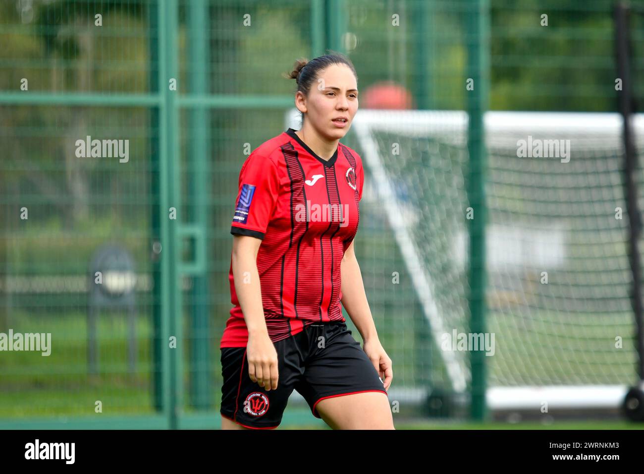 Ystrad Mynach, Galles. 3 ottobre 2021. Jeta Bytyqi di Hounslow Women durante la partita di fa Women's National League Southern Premier Division tra Cardiff City Ladies e Hounslow Women al Centre of Sporting Excellence di Ystrad Mynach, Galles, Regno Unito, il 3 ottobre 2021. Crediti: Duncan Thomas/Majestic Media. Foto Stock