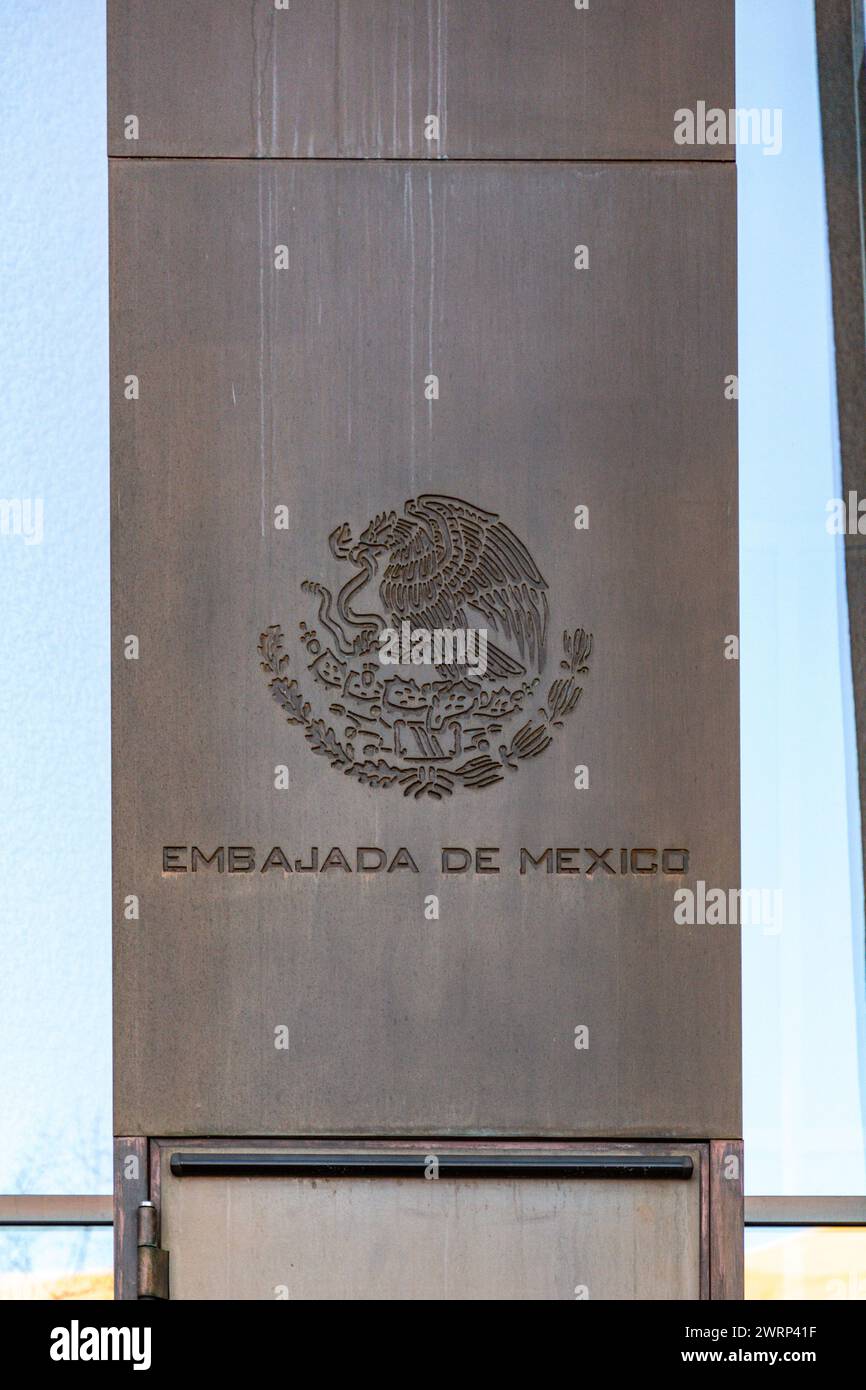 Berlino, Germania - 16 dicembre 2021: Ambasciata del Messico a Berlino, capitale della Germania. Foto Stock