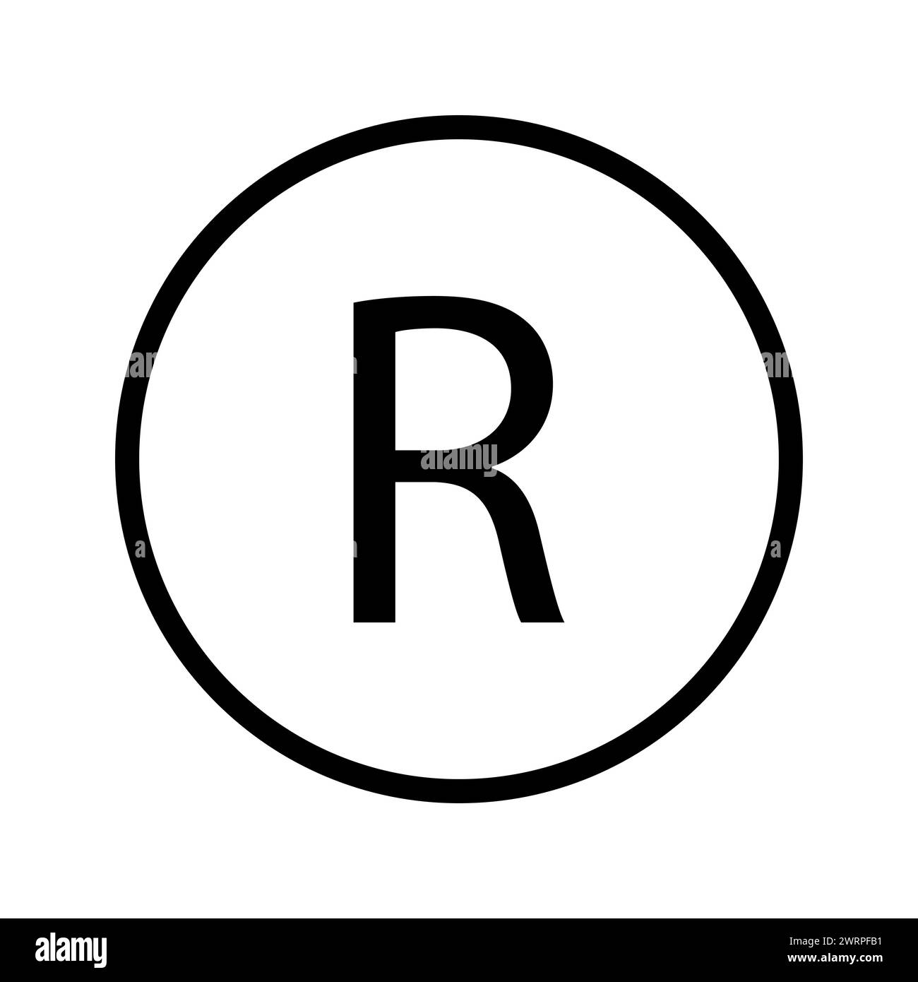 Simbolo del marchio registrato su sfondo bianco. Illustrazione vettoriale. EPS 10. Illustrazione Vettoriale