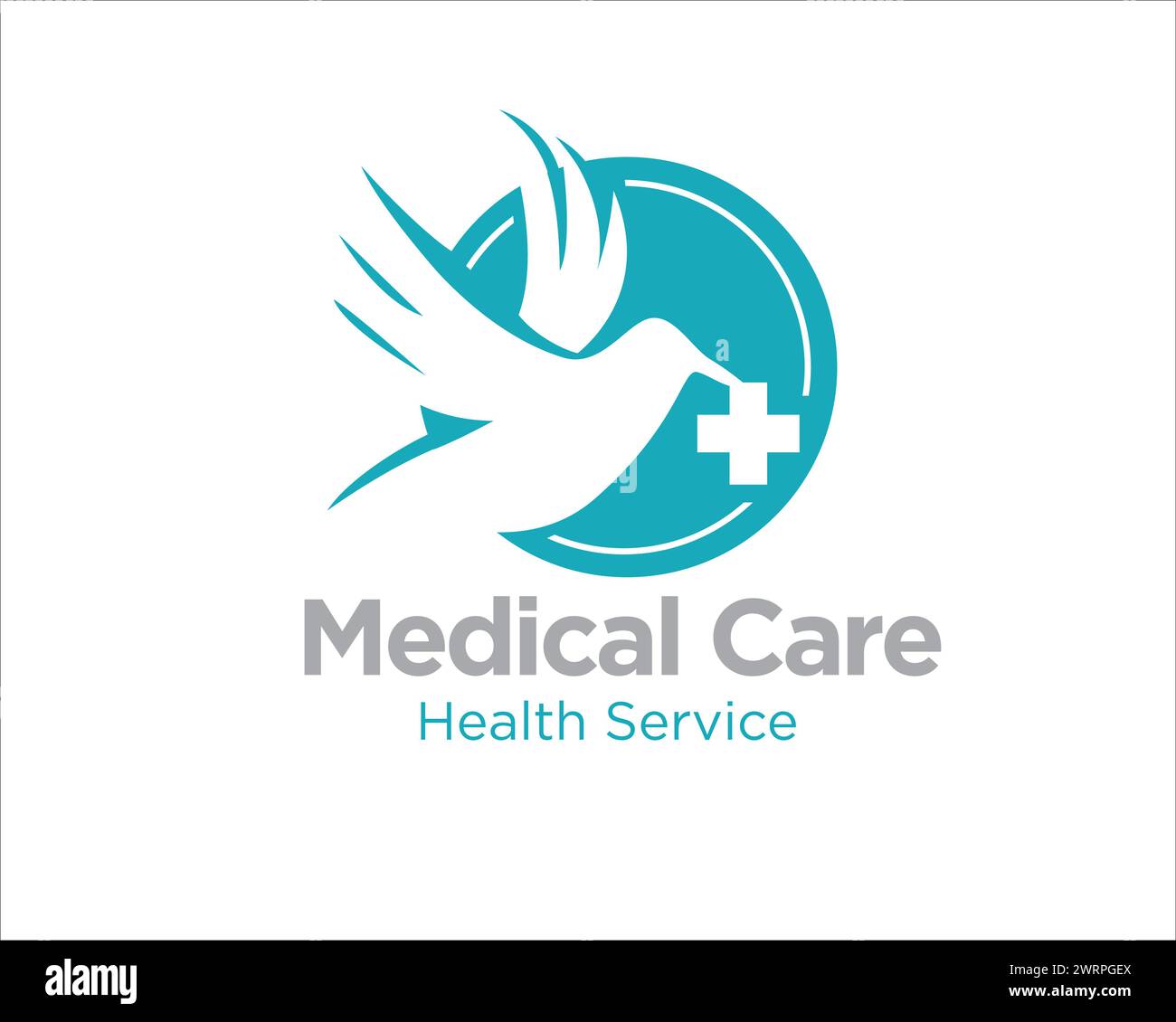disegni del logo di cura medica degli uccelli per il logo di servizio sanitario Illustrazione Vettoriale