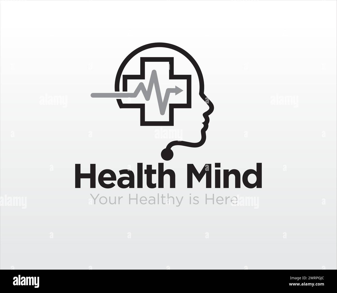 mind health logo disegni per il servizio medico e consultare Illustrazione Vettoriale