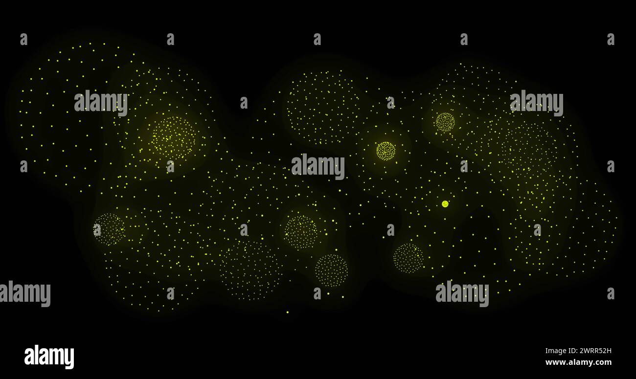 Immagine di forme gialle su sfondo nero Foto Stock